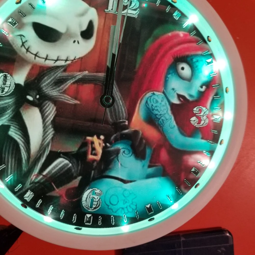 Jack n jill tattoo led lights clock